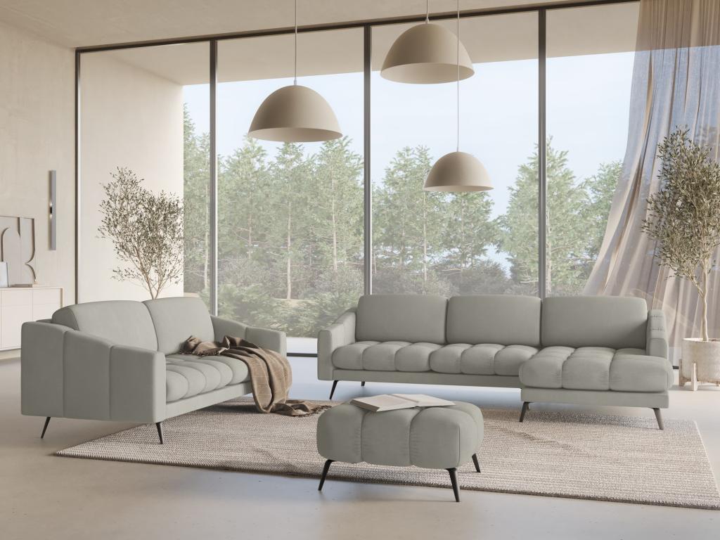 4-seater sofa in chenille fabric - beige - Calmetop 20868PJFK