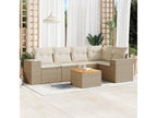 6-piece garden furniture set with cushions, beige wicker resin, 71772EWAS