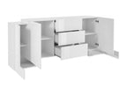 Nidchicshop Buffet Kitchen Buffet with 2 Doors and 3 Drawers Living Room Buffet Kitchen Buffet Made in Italy 210x45x85 cm Glossy White 33197KJKL