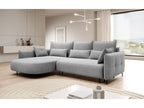 Corner sofa - with L-shaped sleeping function and storage compartment - grey velvet - left-hand side - Calmetop 43791IYTY