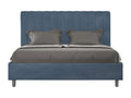 Calmetop 36240XFNK Upholstered Bed (160x210 cm) - Blue Microfiber - No Slatted Base