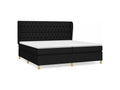 Nidchicshop bed base with mattress, black, 200x200 cm, fabric, 07221FVFC