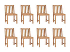 Set of 8 garden chairs with cushions, solid teak wood, 96760EOMB