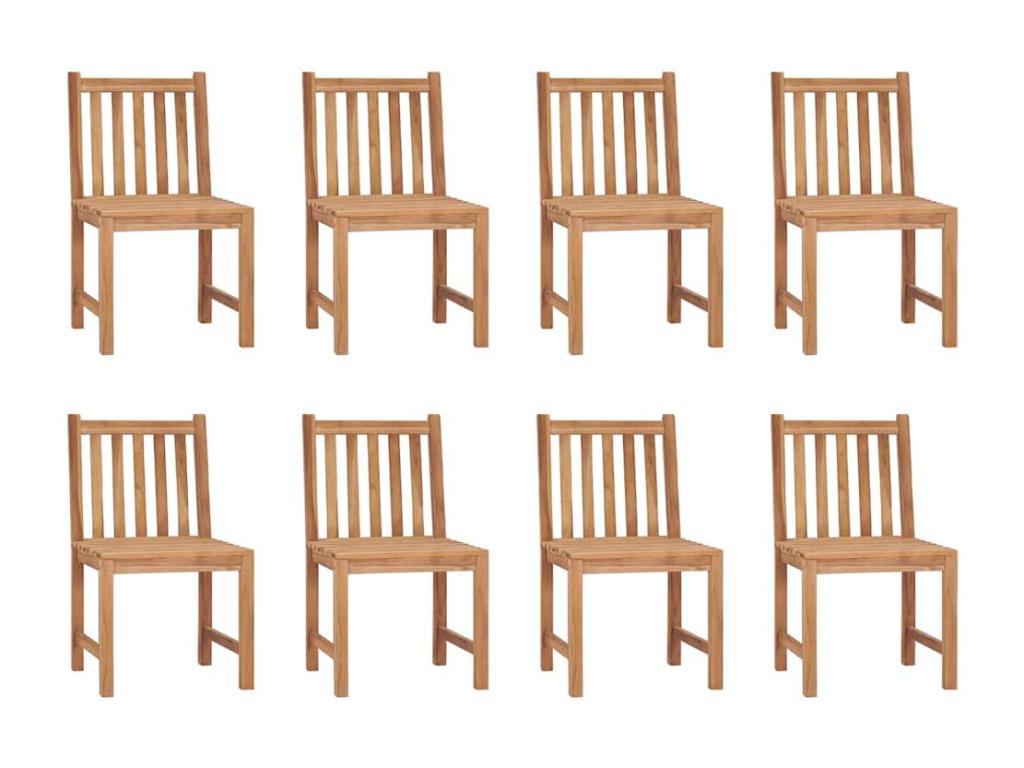 Set of 8 garden chairs with cushions, solid teak wood, 96760EOMB