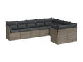 9-piece garden furniture set with grey resin wicker cushions 77920CPHV