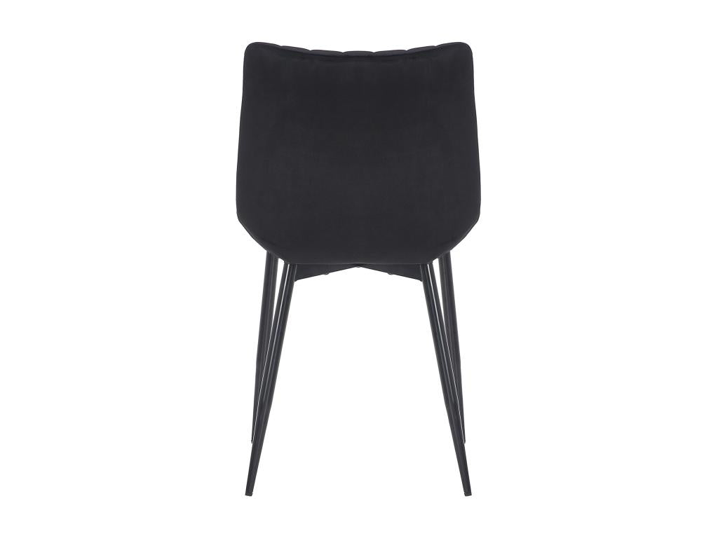 Set of 2 Dining Chairs - Velvet / Matte Black Metal - Black - Nidchicshop 46089ELRB