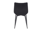 Set of 2 Dining Chairs - Velvet / Matte Black Metal - Black - Nidchicshop 46089ELRB