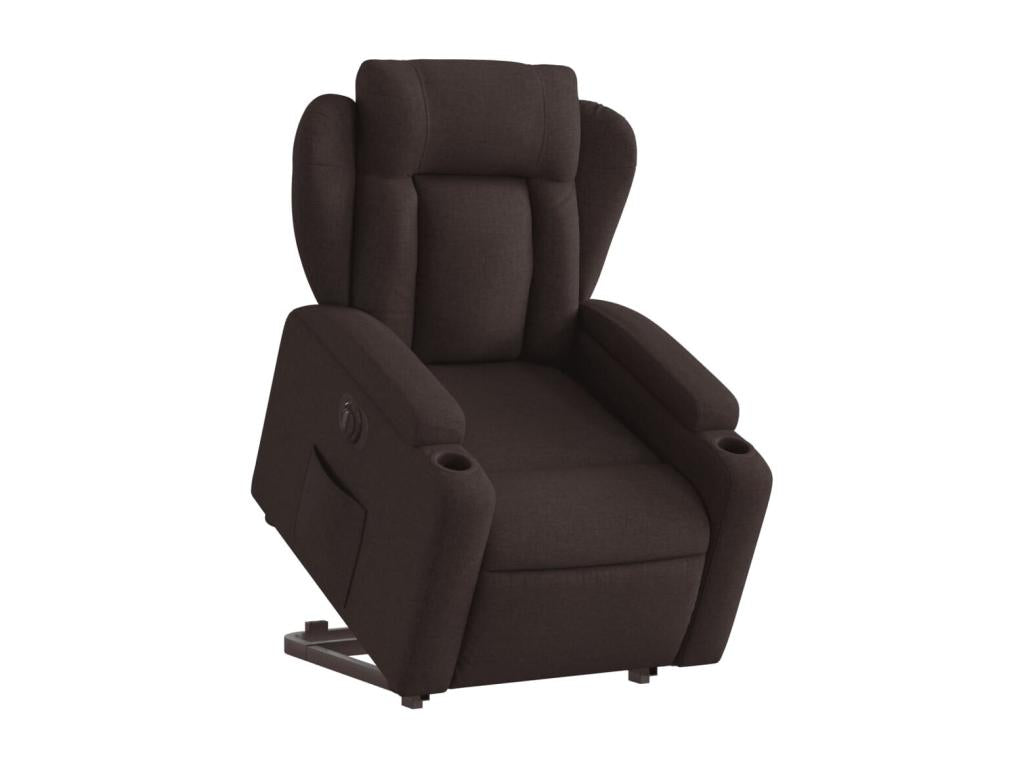 Dark brown fabric electric recliner chair 50357HWIS