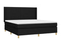 Nidchicshop bed base with mattress and LED lighting, black, 180x200 cm, fabric, 98532HKEU