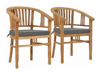 Garden chairs with cushions, 2 pieces, solid teak wood, 11435IMAE
