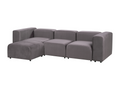 Calmetop Modular Sofa in Dark Grey Velvet with Ottoman, 3-Seater, 15959MTFF