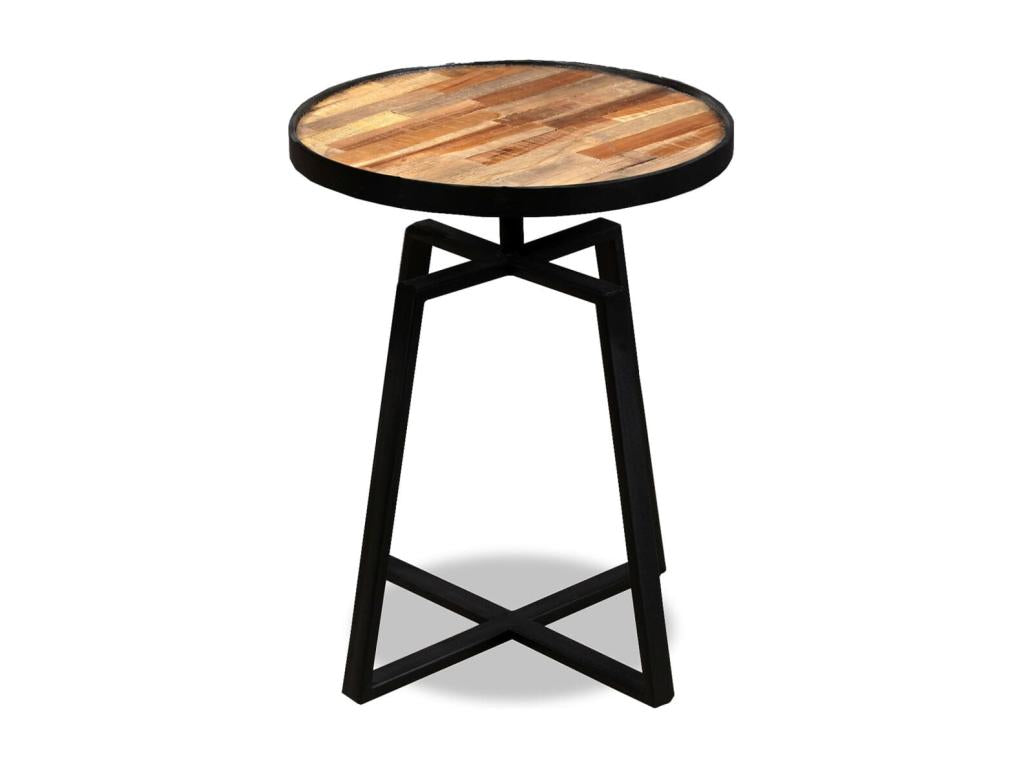 Round side table in reclaimed solid teak 45402EFTL