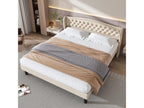 Adult bed, 180x200 cm, elegant upholstered bed - beige - Calmetop 84659CVOR