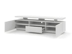 Nidchicshop Universal Low TV Stand 180x42x51cm Hi-Fi Cabinet, Matte White, Freestanding 28036CFWG