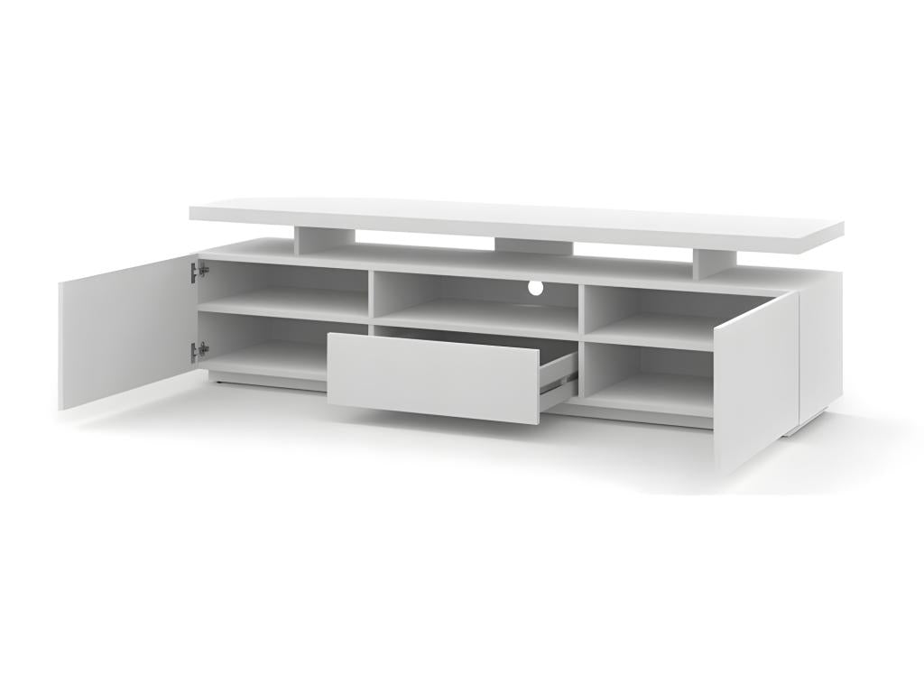 Nidchicshop Universal Low TV Stand 180x42x51cm Hi-Fi Cabinet, Matte White, Freestanding 28036CFWG