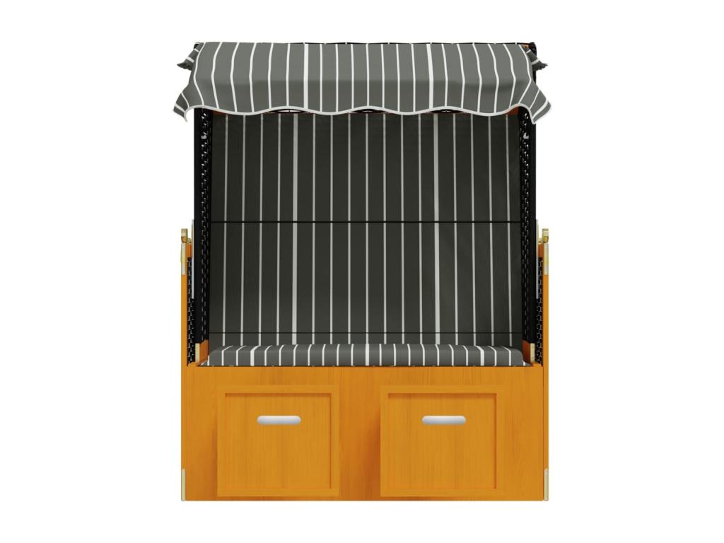 Nidchicshop with black grey woven resin and solid wood canopy 36843WXMZ