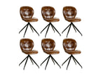 Nidchicshop - Set of 6 Brown Faux Leather Chairs 40847NIAD