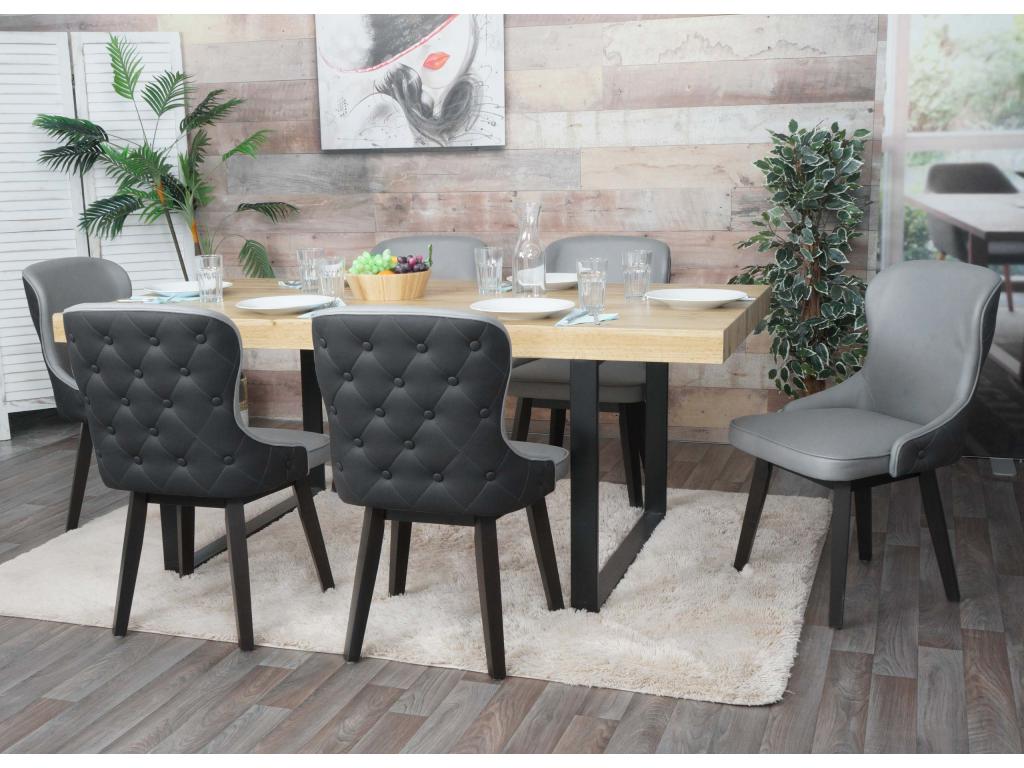 Nidchicshop-M60 dining chair, set of 6, dark grey/light grey, 19218CCAF