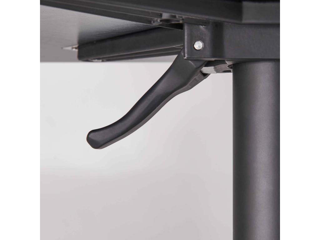 High table and 2 high chairs in grey laminate, set 74172UPEJ