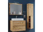 Nidchicshop 4-piece bathroom vanity set with sink and drawer, honey oak finish - 80 31537MVFT
