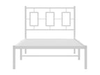 Metal bed frame with white headboard 90x190 cm 58152TBWR