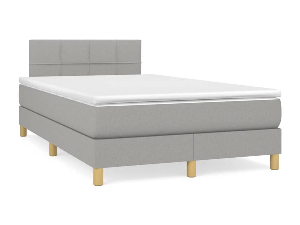 Calmetop bed base and light grey mattress 120x190 cm fabric 64844FFFK