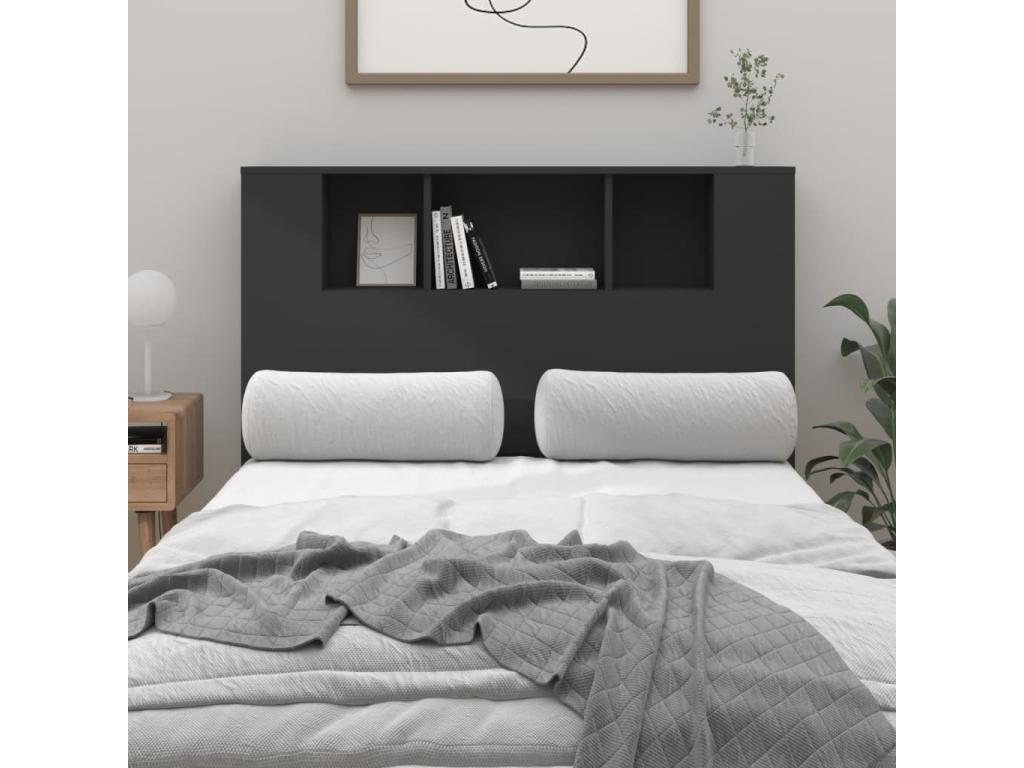 Black Headboard Cabinet 120x18.5x104.5 cm 55631IZTA