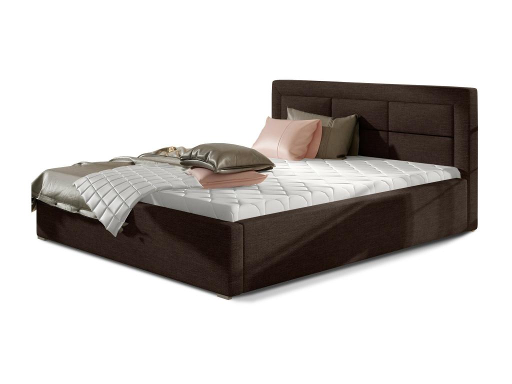 Nidchicshop Modern Upholstered Fabric Bed - Brown - 140x200cm - Version with Slatted Base 08881CQXL