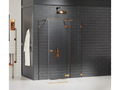 Nidchicshop 120x80cm Right-Hand Pivoting Shower Enclosure, Brushed Copper Finish, Front Access, 08942JPSL
