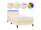 Calmetop bed base with LED mattress, Cream 90x200 Fabric 97685KNRW