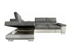 Calmetop 290 Corner Sofa, Grey, with Sleeping Function and Bed Box, 270x202x71cm, 72162MCSE
