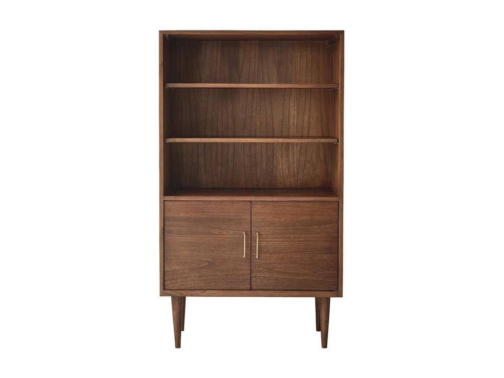 Nidchicshop solid wood walnut-finish bookcase 49711TSVB