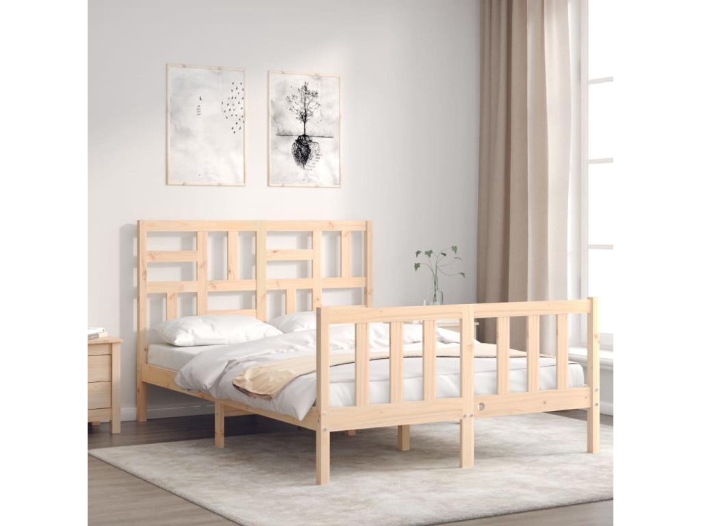 Bed frame without mattress 120x200 cm solid pine wood 89095KKOQ