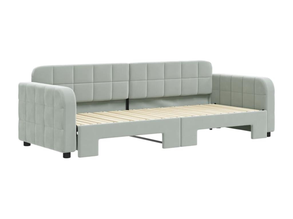 Daybed with pull-out bed, without mattress, light grey, 80x200 cm, 93470GABG