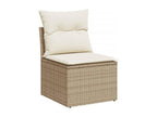 11-piece garden furniture set with beige resin wicker cushions 83227BZTK