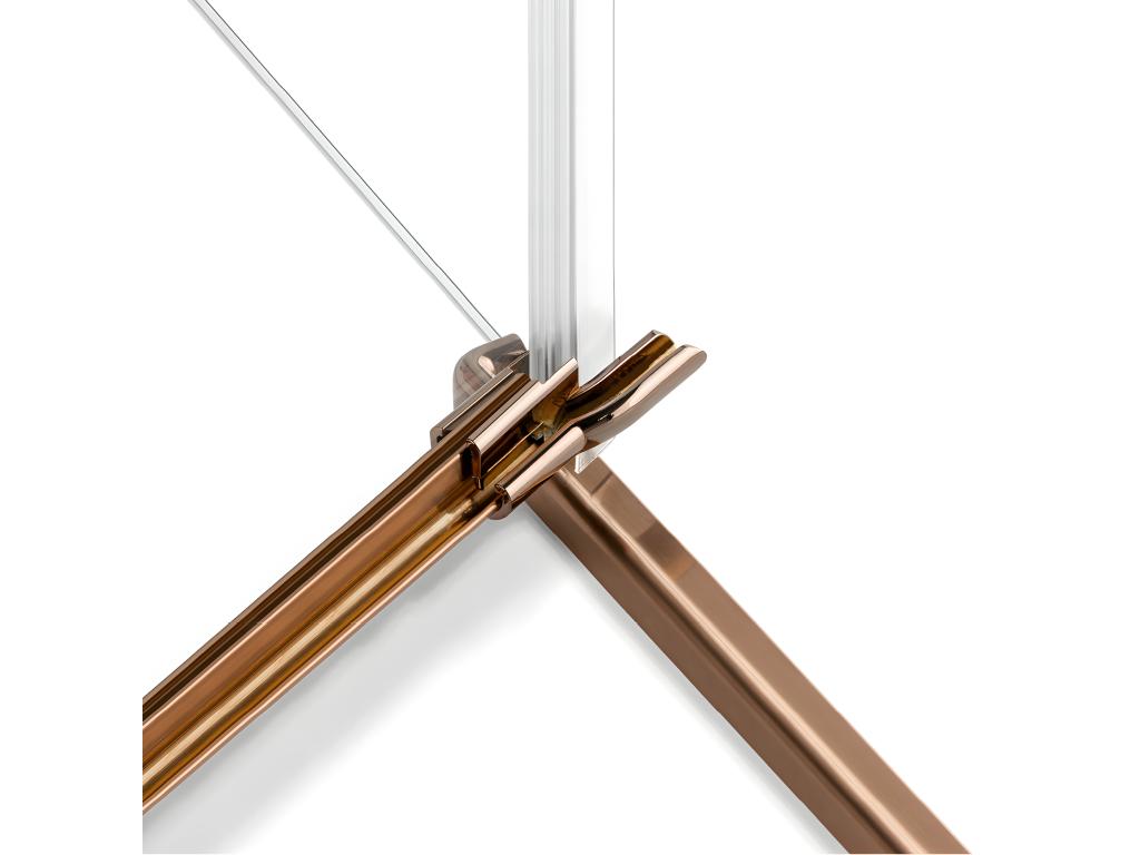 Nidchicshop 120x80cm Right-Hand Pivoting Shower Enclosure, Brushed Copper Finish, Front Access, 08942JPSL