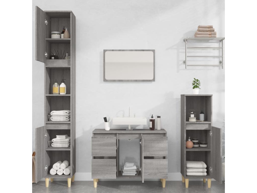 Nidchicshop grey sink unit 80x33x60 cm engineered wood 08174LYCH