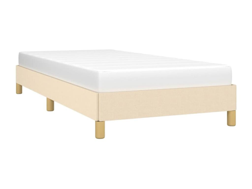 Cream bed frame without mattress, 80x200 cm, fabric, 72658QEEK