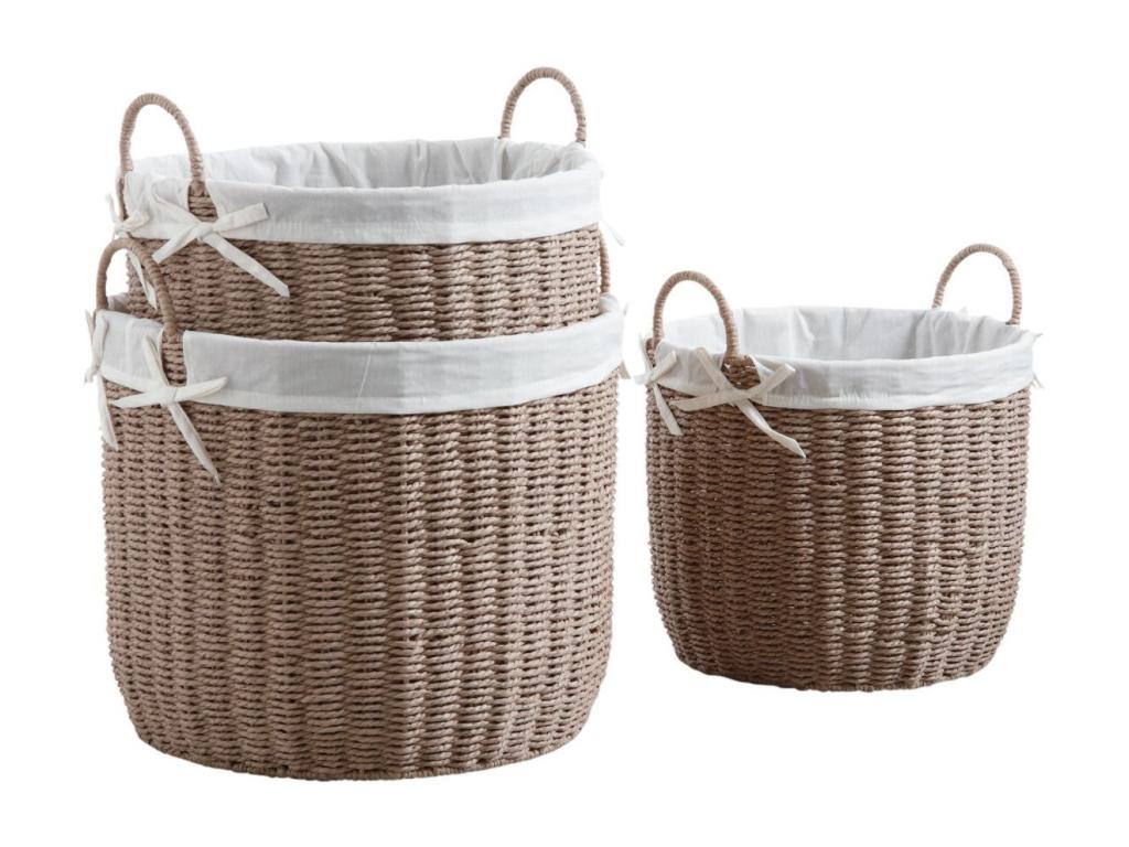 Calmetop Round Paper Baskets, Pack of 3, 85171JDAN