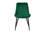 Set of 2 Dark Green Velvet Upholstered Dining/Kitchen Chairs 83969WDVC