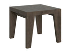 Small square table 90x90cm extendable for 10 people (90 to 246cm) brown wood Nidchicshop-Support 4 legs 01516YEEN