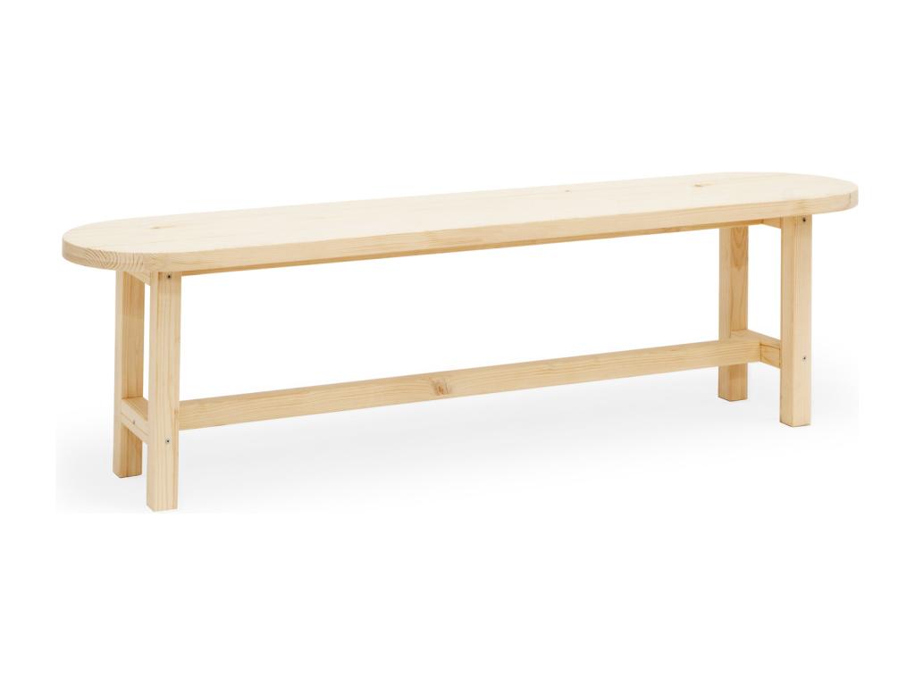 Natural fir wood bench 140x45cm - Nidchicshop 19969HQTI