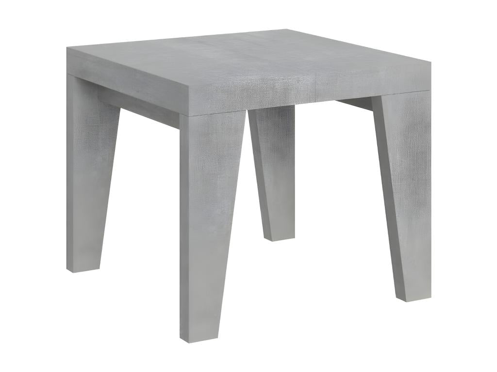 Small square table 90x90cm extendable for 10 people (90 to 246cm), cement-effect grey. Nidchicshop - Leg and stand available at Nidchicshop 97504FMOI