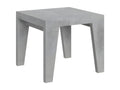 Small square table 90x90cm extendable for 10 people (90 to 246cm), cement-effect grey. Nidchicshop - Leg and stand available at Nidchicshop 97504FMOI