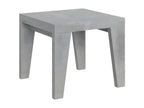 Small square table 90x90cm extendable for 10 people (90 to 246cm), cement-effect grey. Nidchicshop - Leg and stand available at Nidchicshop 97504FMOI