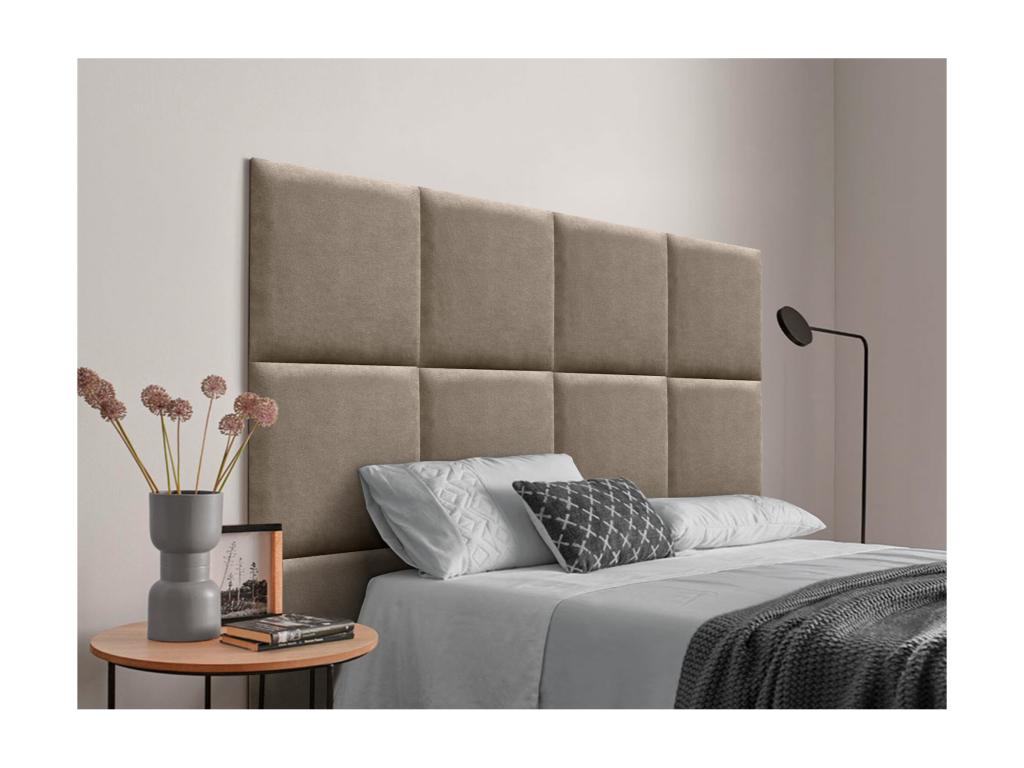 Nidchicshop Upholstered Headboard in Nidchicshop Fabric, Composed of Interchangeable Self-Adhesive Bed Panels for Luxury Bedroom, Earth, 80 cm, 60745KIYW