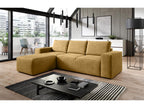 Nidchicshop Modern Left-Hand Corner Convertible Sofa in Mustard Yellow Velvet, 302cm, 78825NNMT