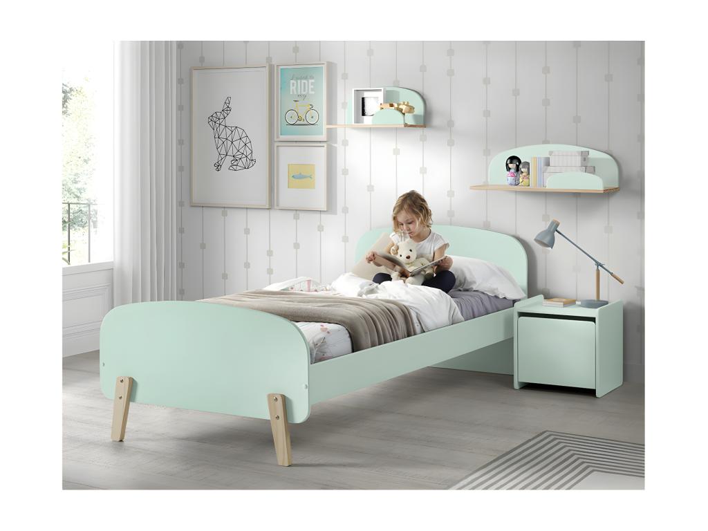 Nidchicshop - 45cm Wall Shelf, Mint Green and Wood 40671LMPP