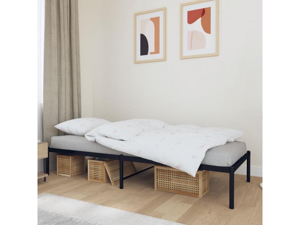 Black metal bed frame 80x200 cm 86847TTKJ
