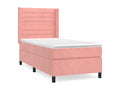 Nidchicshop bed base with pink velvet mattress 100x200 83358RDCS
